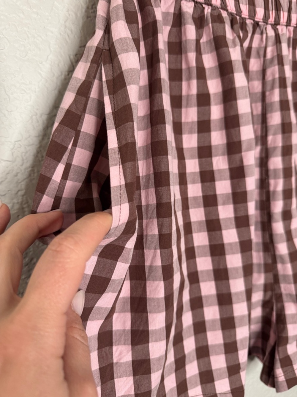 Free People Summer Spice Brown Pink Combo Checkered Large Set Outfit Vacay - Picture 8 of 8